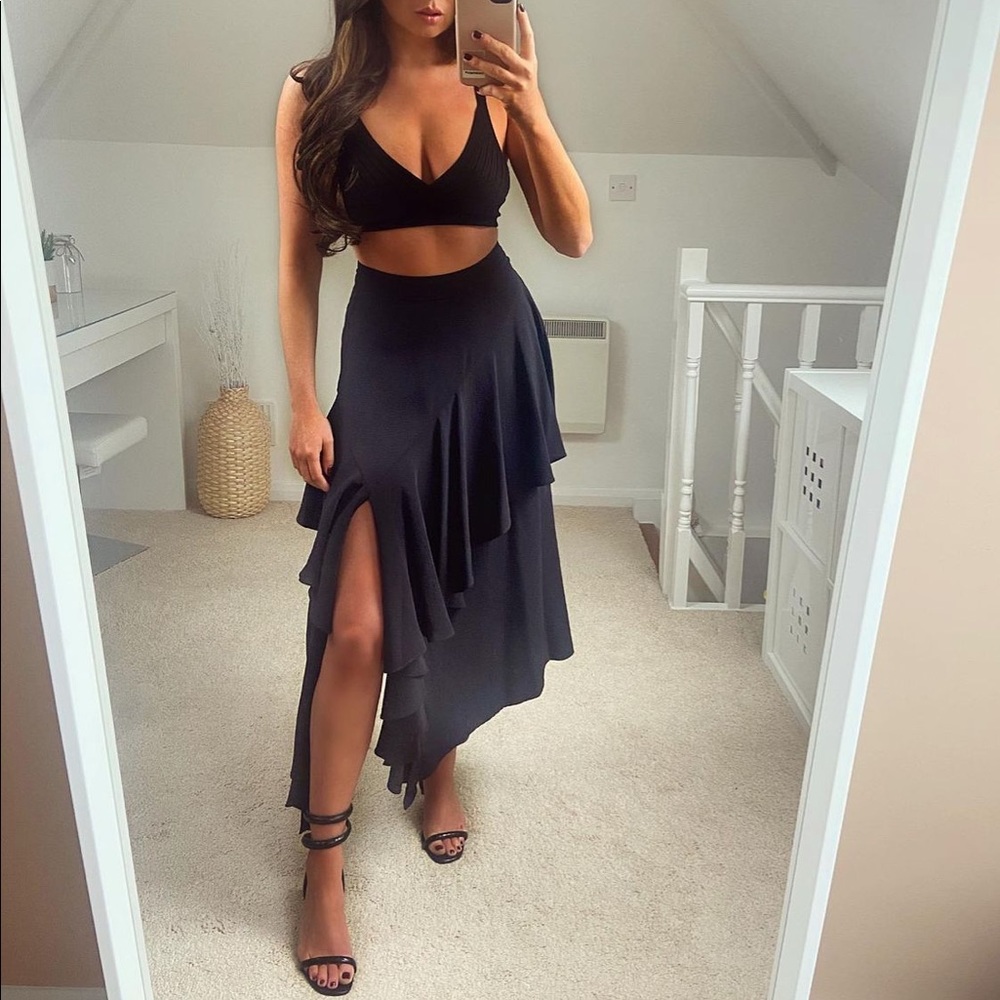 Zara Ruffled Midi Skirt